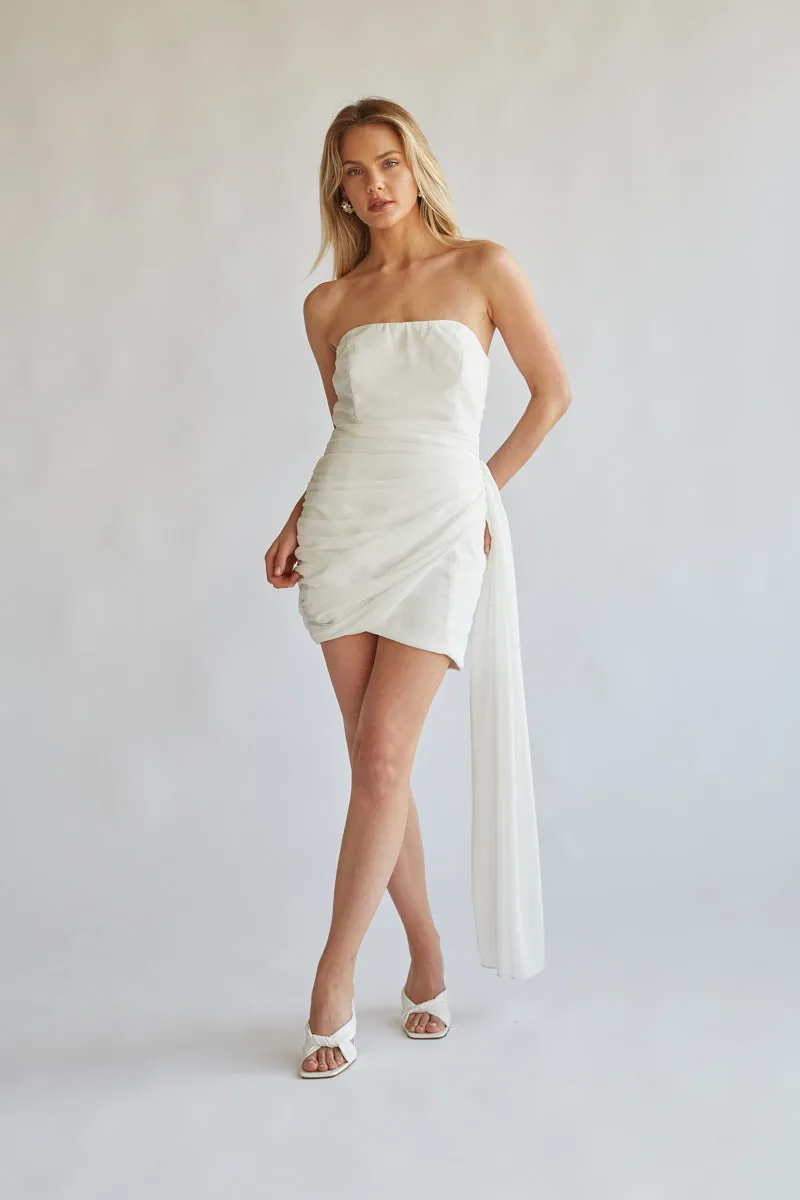 Ariana Strapless Draped Mini Dress