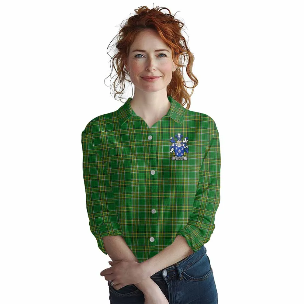 Aylward Irish Clan Tartan Women's Casual Shirt with Coat of Arms