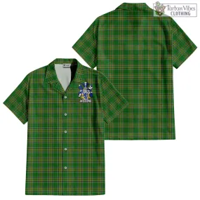 Bagnall Irish Clan Tartan Short Sleeve Button Up with Coat of Arms