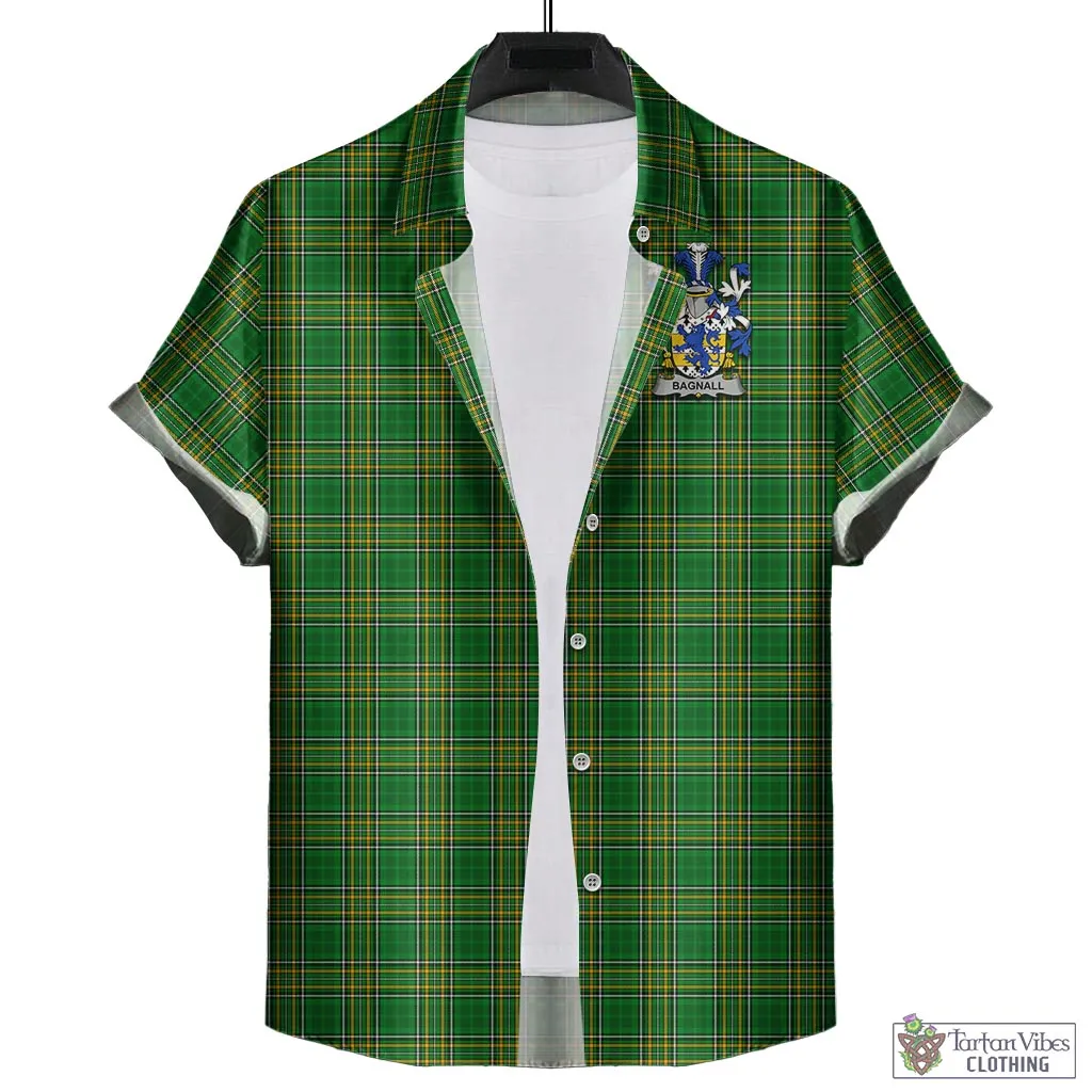 Bagnall Irish Clan Tartan Short Sleeve Button Up with Coat of Arms