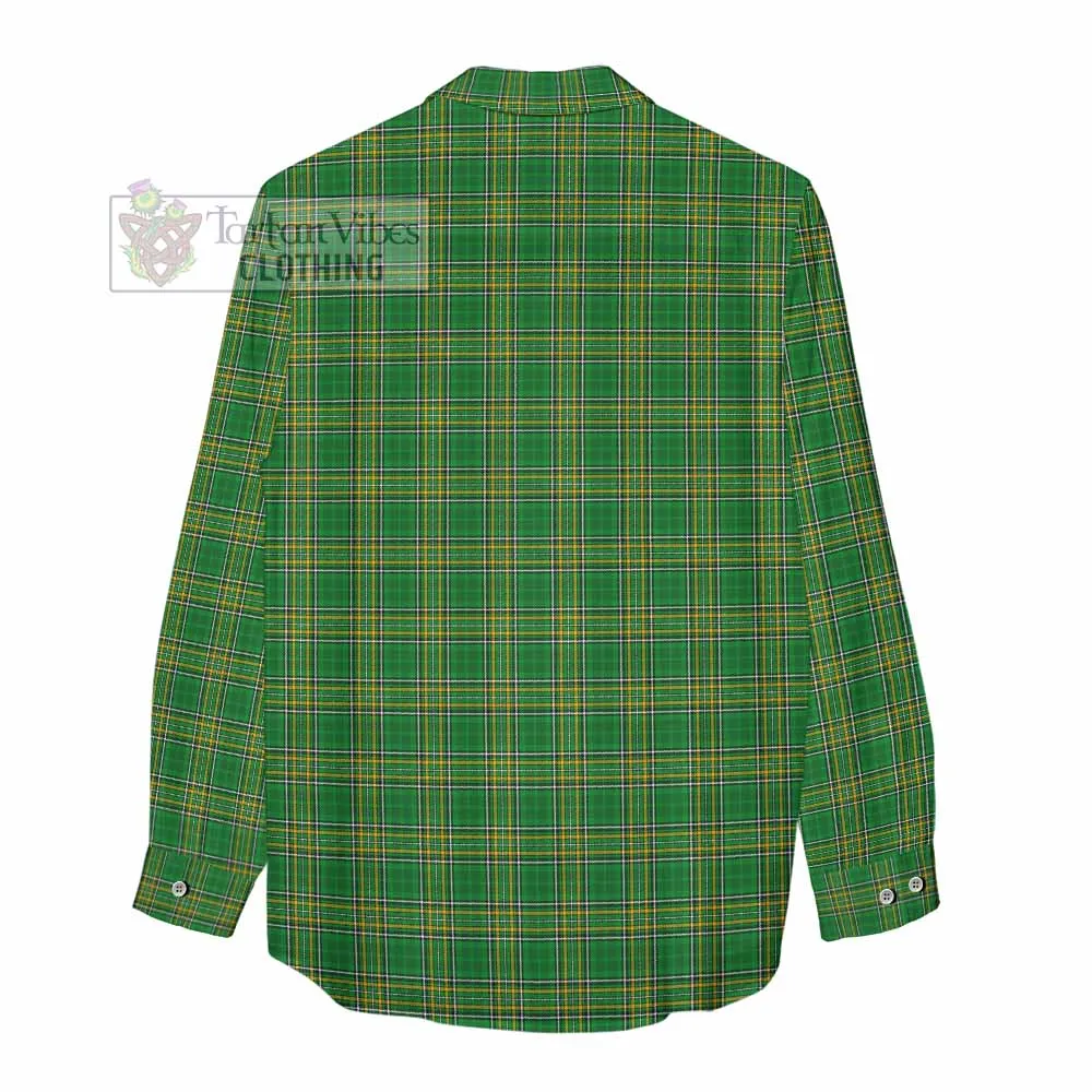 Baker Irish Clan Tartan Women's Casual Shirt with Coat of Arms