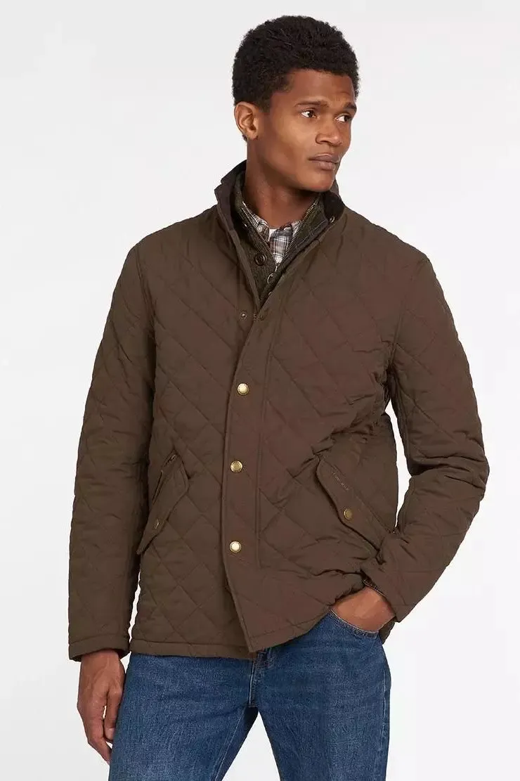 Barbour Shoveler mens quilted jacket in dark Olive MQU0784OL73