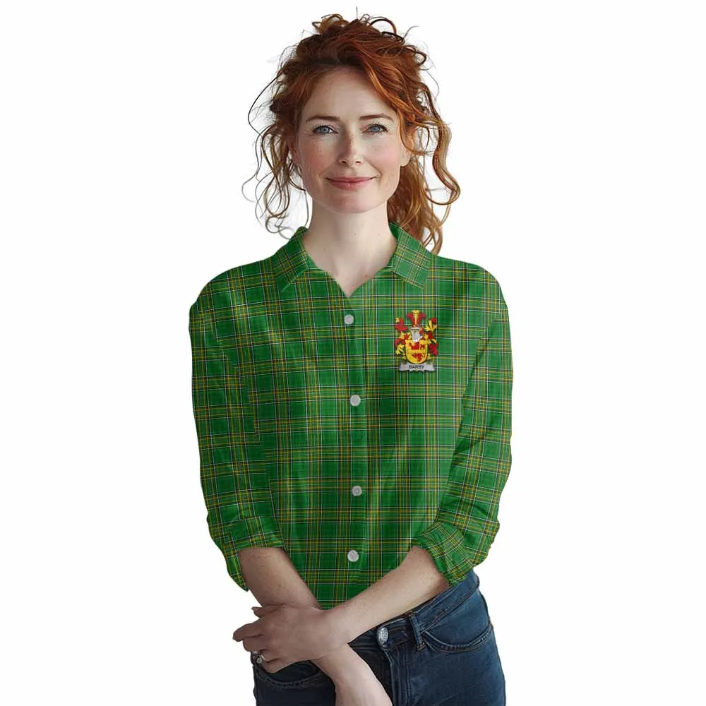 Barby Irish Clan Tartan Women's Casual Shirt with Coat of Arms