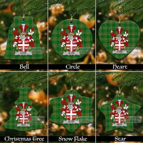 Bath Irish Clan Tartan Christmas Ceramic Ornament with Coat of Arms