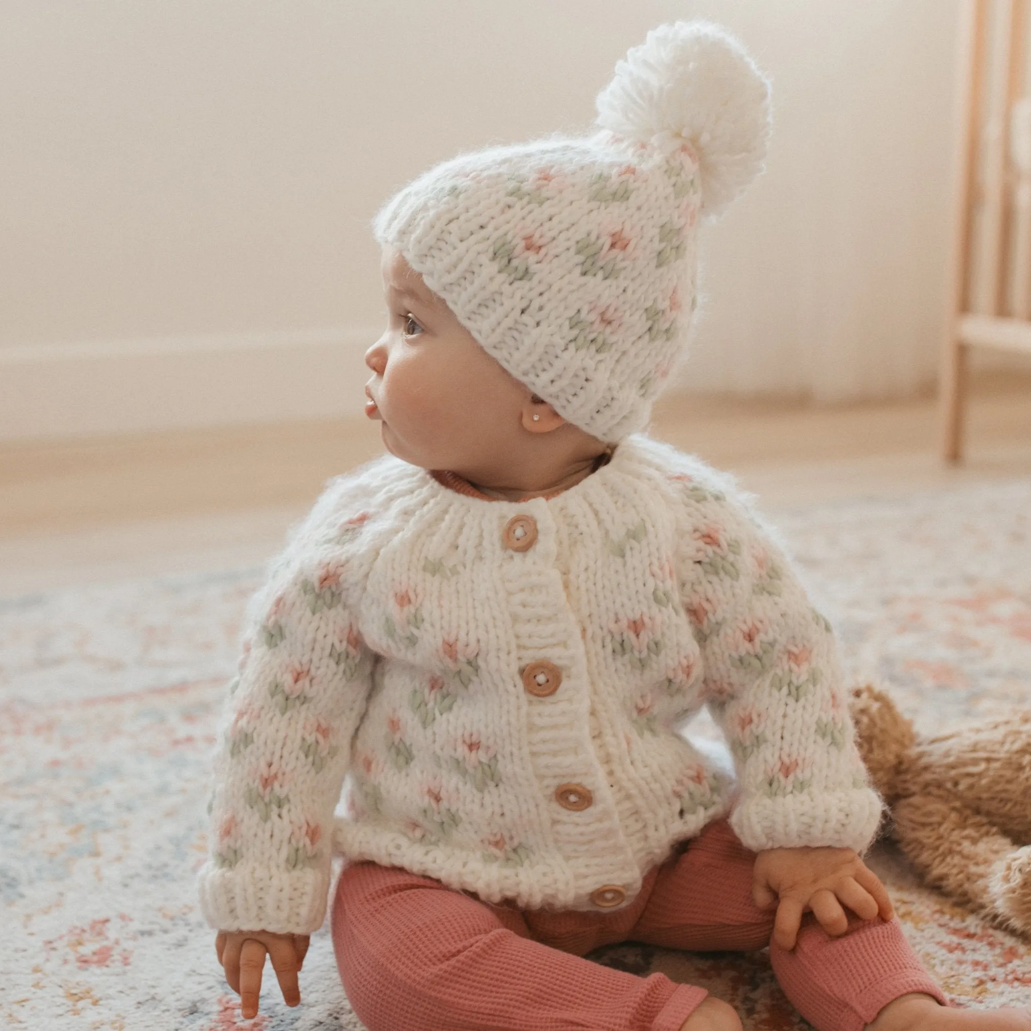 Bitty Blooms Blush Beanie