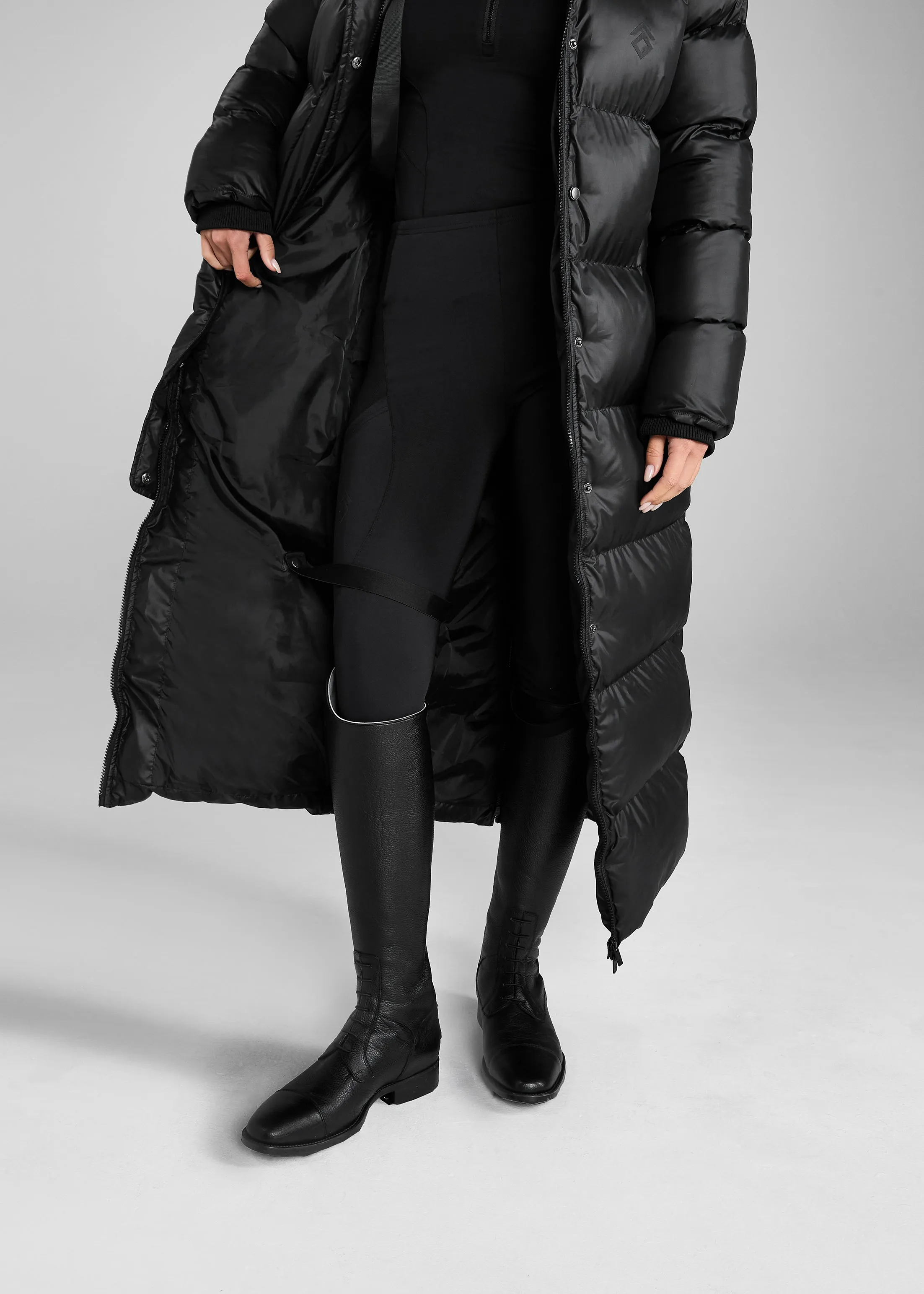 Black Heavy Quilted Long Puffer