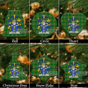 Bligh Irish Clan Tartan Christmas Ceramic Ornament with Coat of Arms