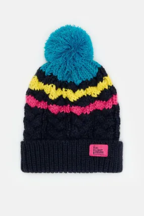 Bobbie Bobble Hat - Teal Navy