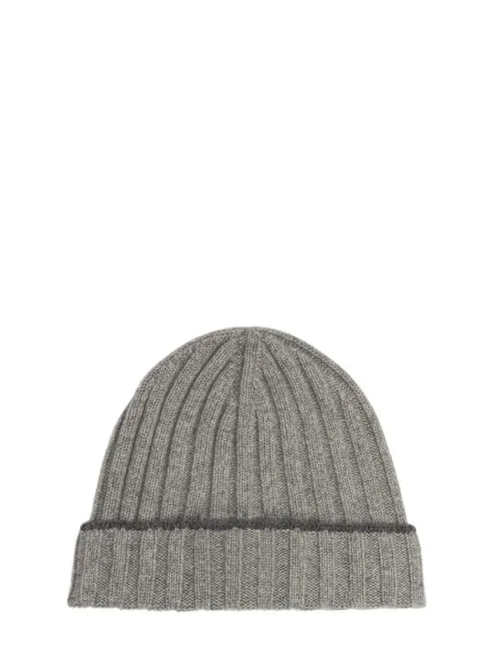 Brunello Cucinelli   Cashmere ribbed knit beanie hat 