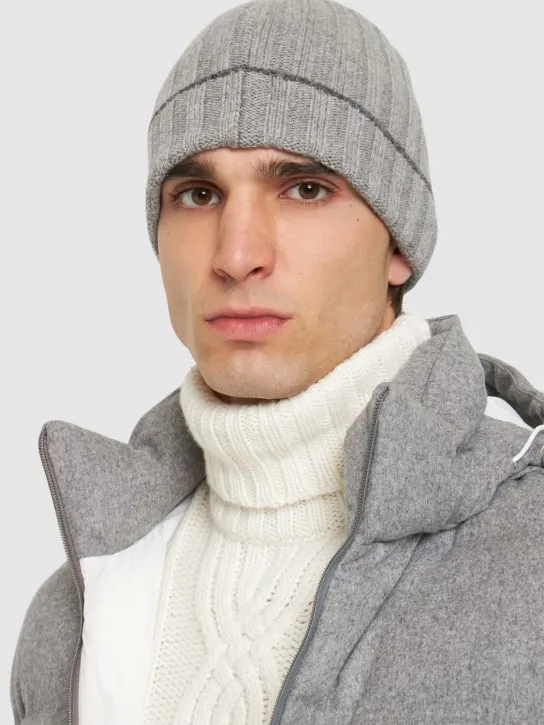 Brunello Cucinelli   Cashmere ribbed knit beanie hat 