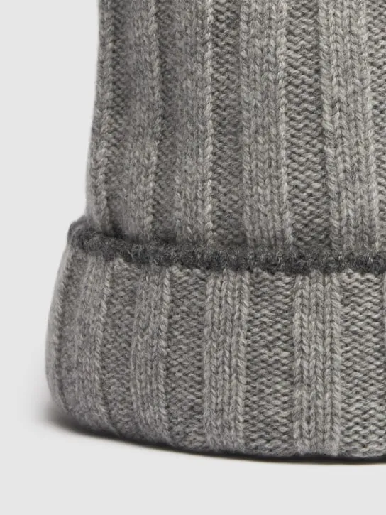 Brunello Cucinelli   Cashmere ribbed knit beanie hat 