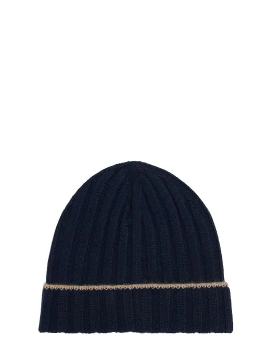 Brunello Cucinelli   Cashmere ribbed knit beanie hat 