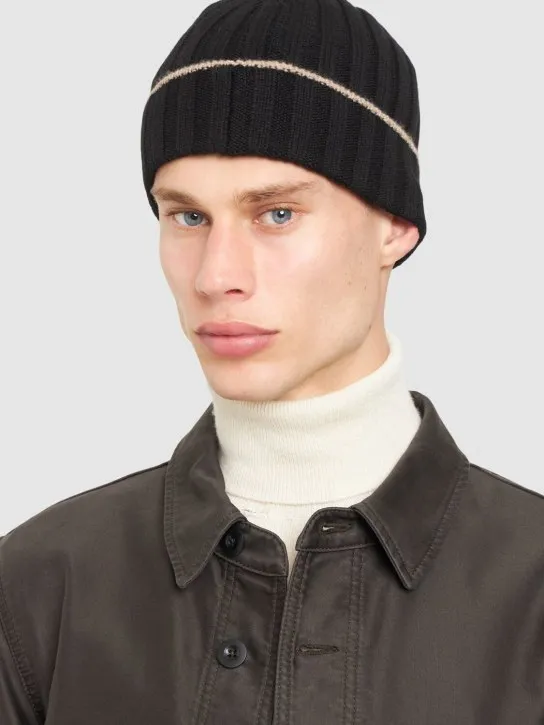 Brunello Cucinelli   Cashmere ribbed knit beanie hat 