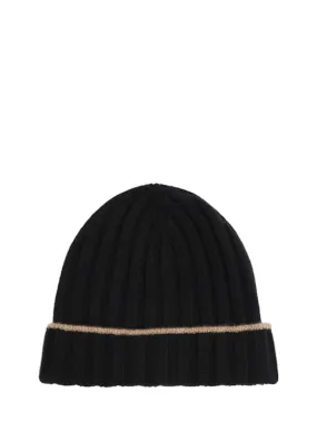 Brunello Cucinelli   Cashmere ribbed knit beanie hat 