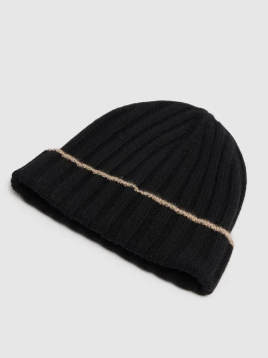 Brunello Cucinelli   Cashmere ribbed knit beanie hat 