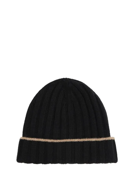 Brunello Cucinelli   Cashmere ribbed knit beanie hat 