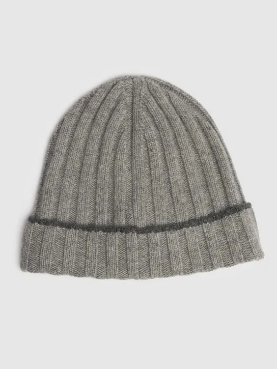 Brunello Cucinelli   Cashmere ribbed knit beanie hat 