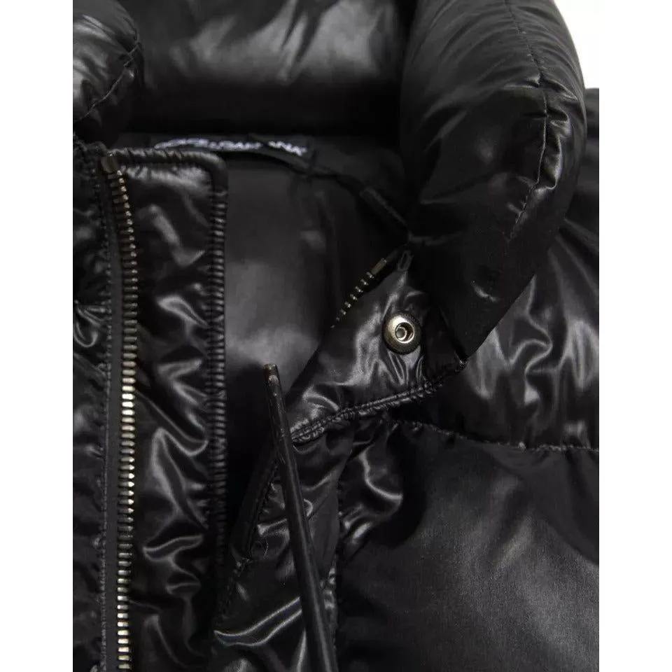 Dolce & Gabbana Black Puffer Quilted Full Zip Coat Jacket