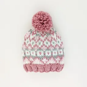 Fairisle Rosy Beanie Hat for Baby & Kids