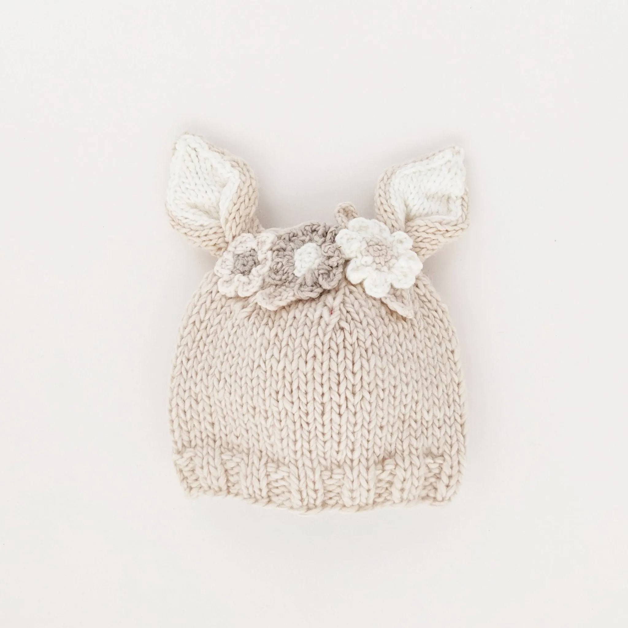 Flower Bunny Beanie Natural