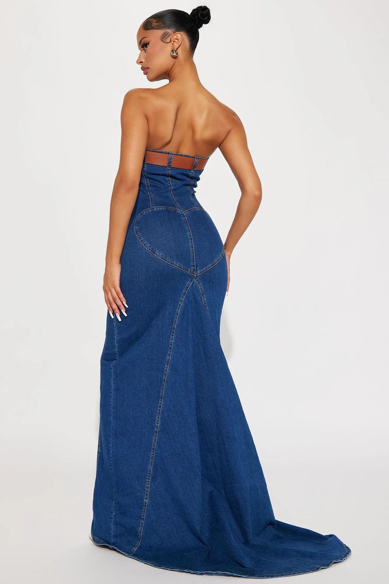 Kelly Denim Maxi Dress - Medium Wash