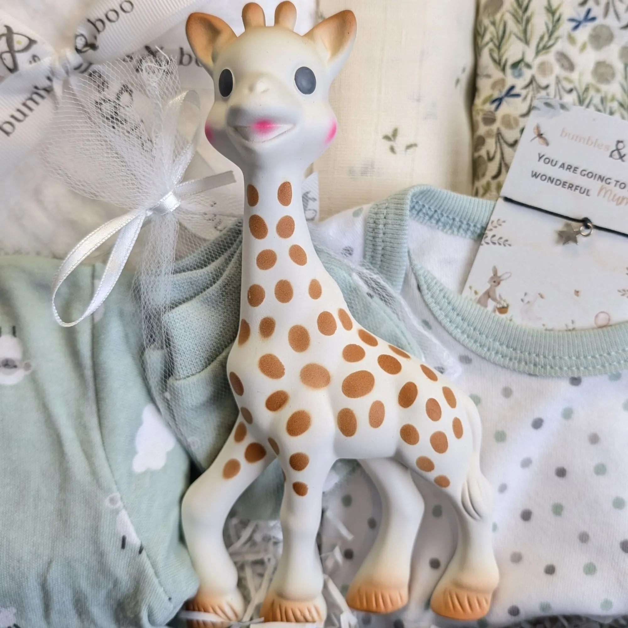 Large Baby Shower Gifts Hamper Cuddly Bear & Giraffe