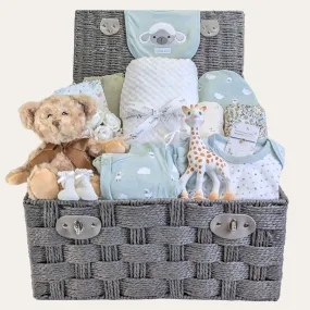 Large Baby Shower Gifts Hamper Cuddly Teddy, Giraffe and Little Lamb