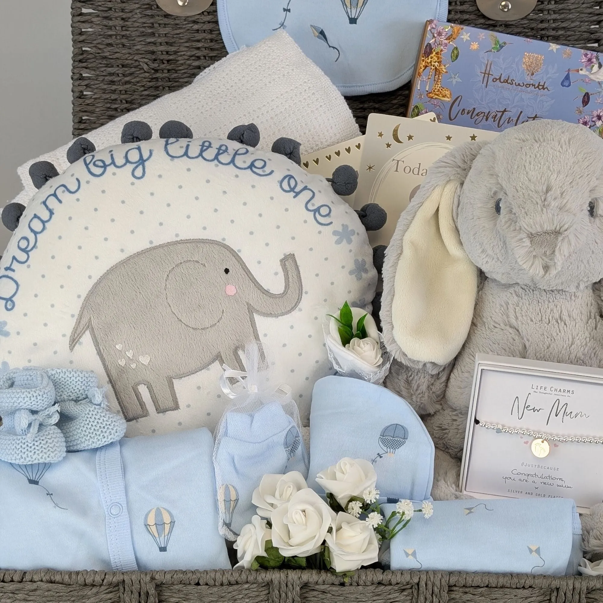 Large Mum & Baby Gifts Basket Dream Big Baby Boy