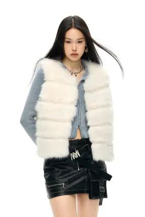 Letter from Afar Quilted Eco-friendly Fur Vest Coat