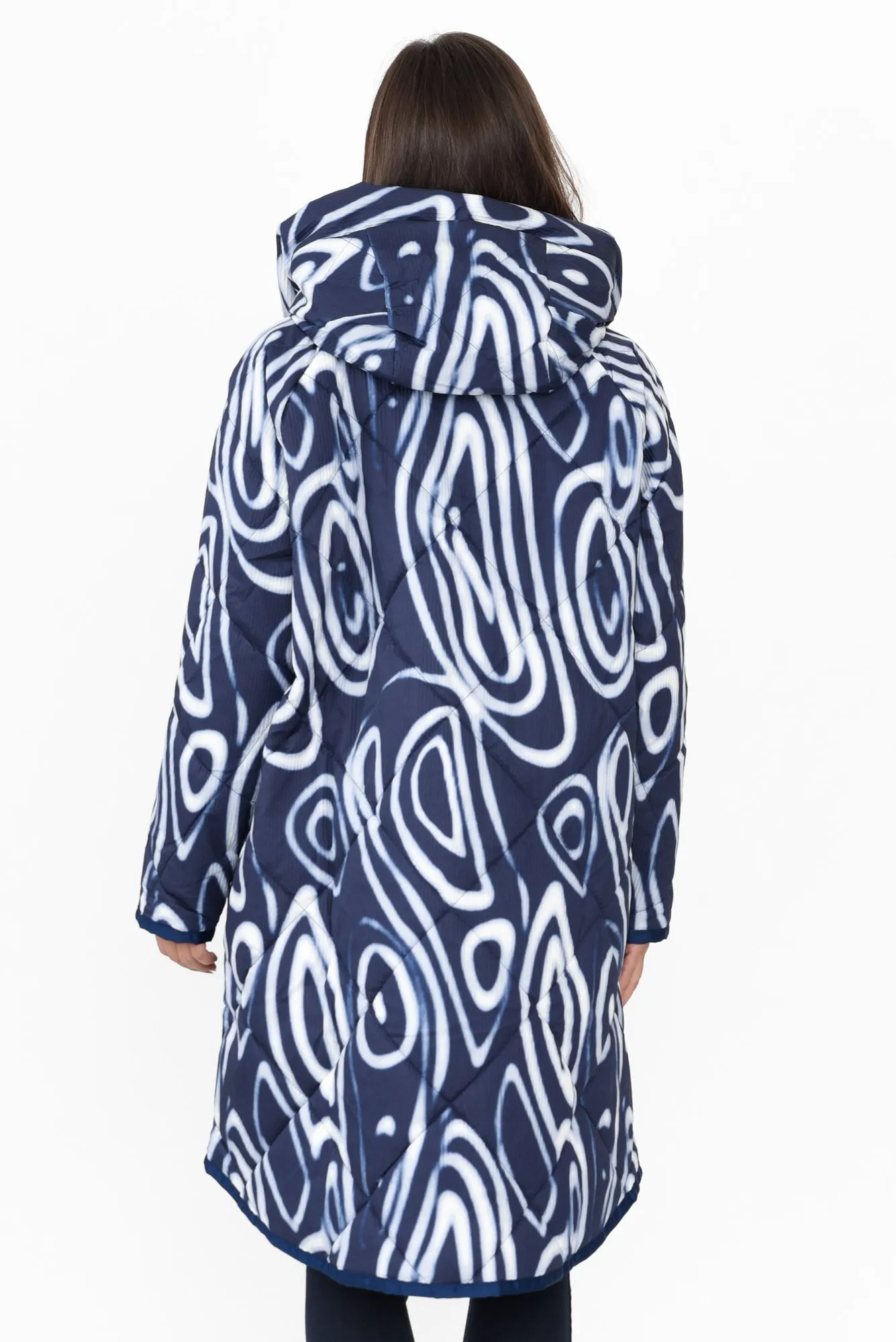 Linton Navy Abstract Zip Jacket