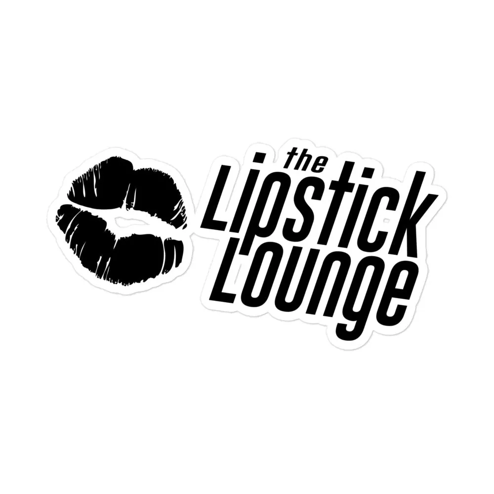 Lipstick Lounge Black Logo Sticker