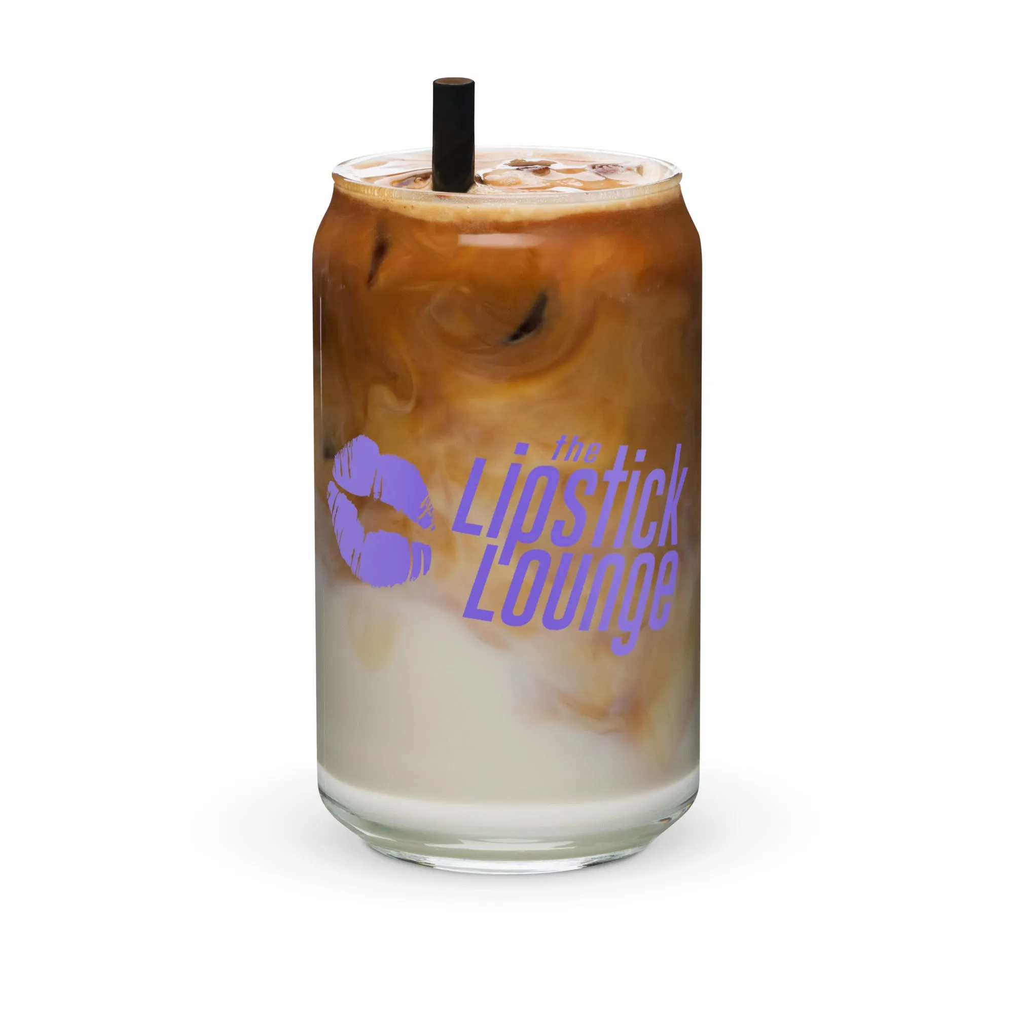 Lipstick Lounge Purple Logo Glass Can