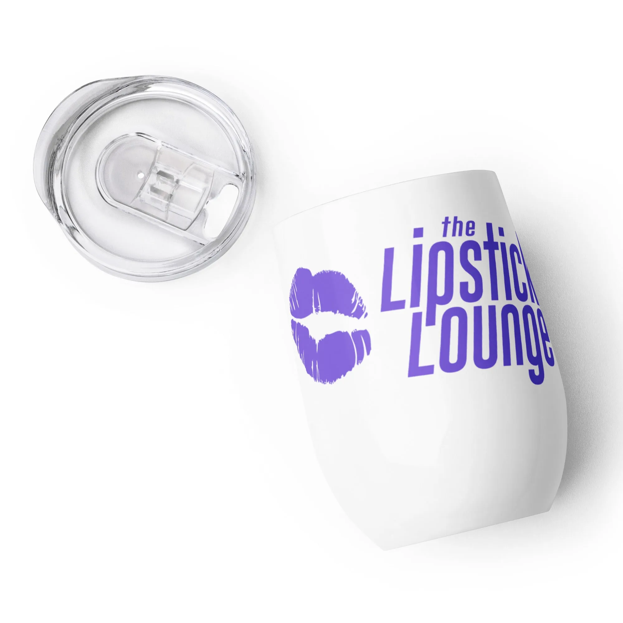 Lipstick Lounge Purple Logo Wine Tumbler