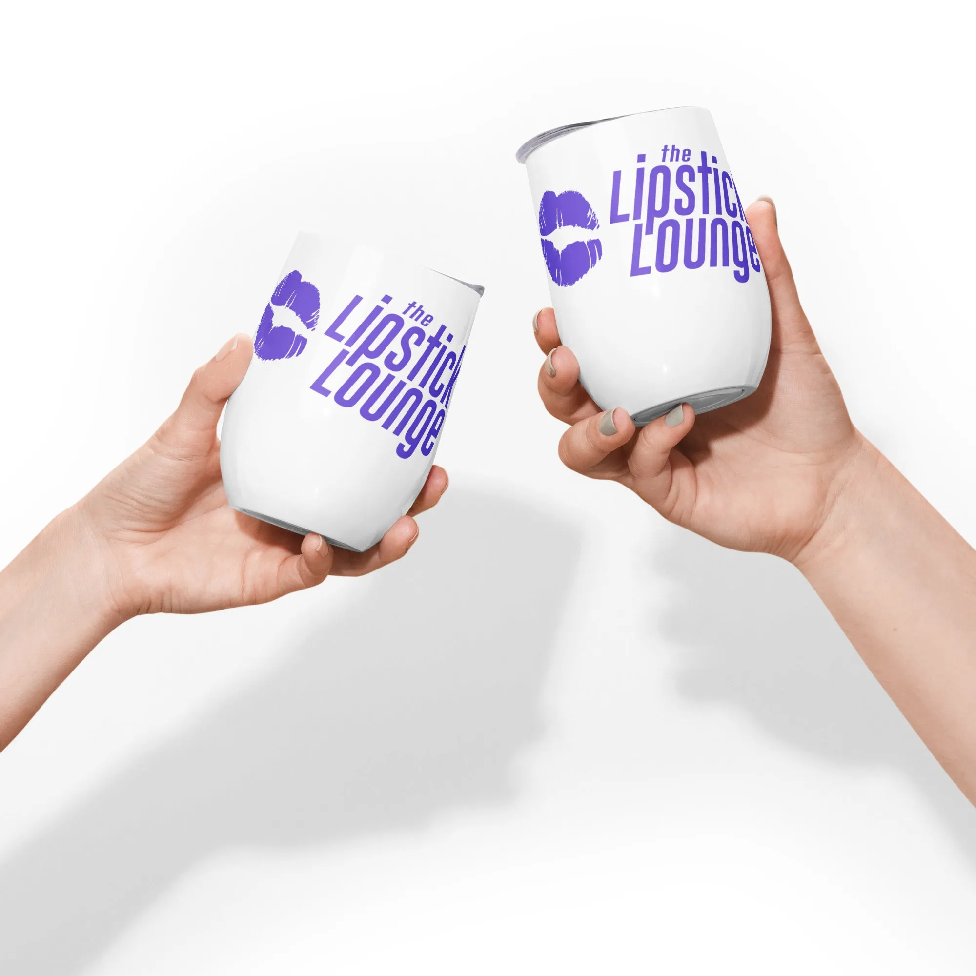 Lipstick Lounge Purple Logo Wine Tumbler