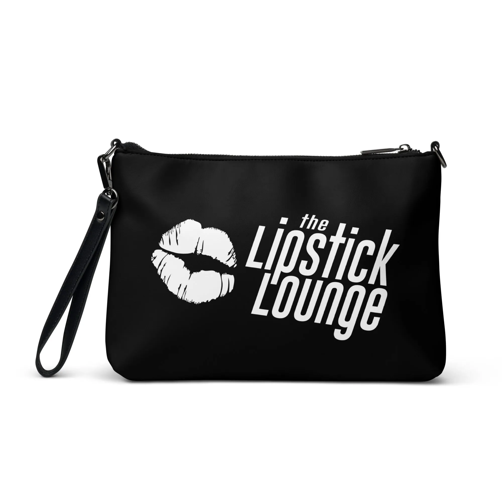 Lipstick Lounge White Logo Crossbody Bag