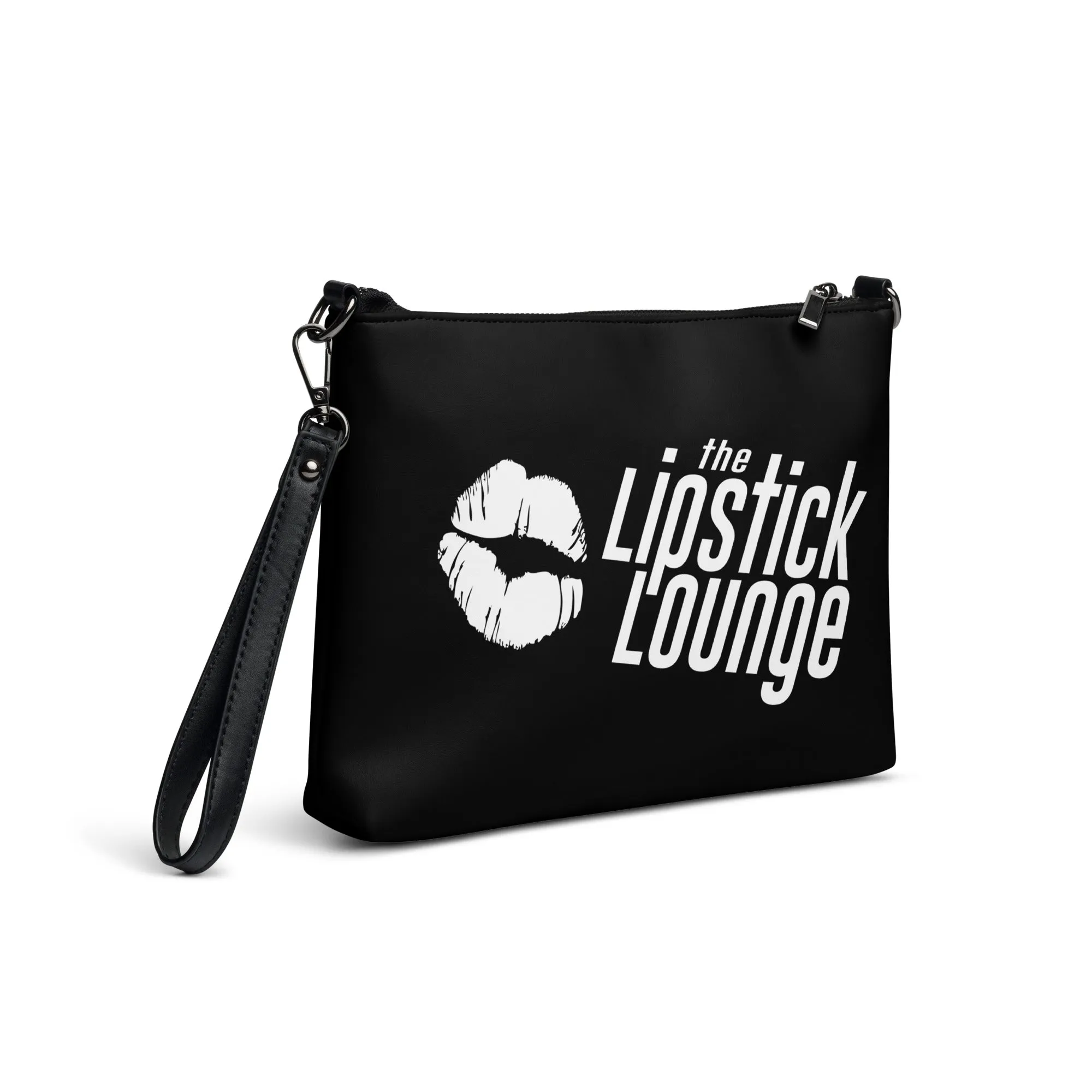 Lipstick Lounge White Logo Crossbody Bag