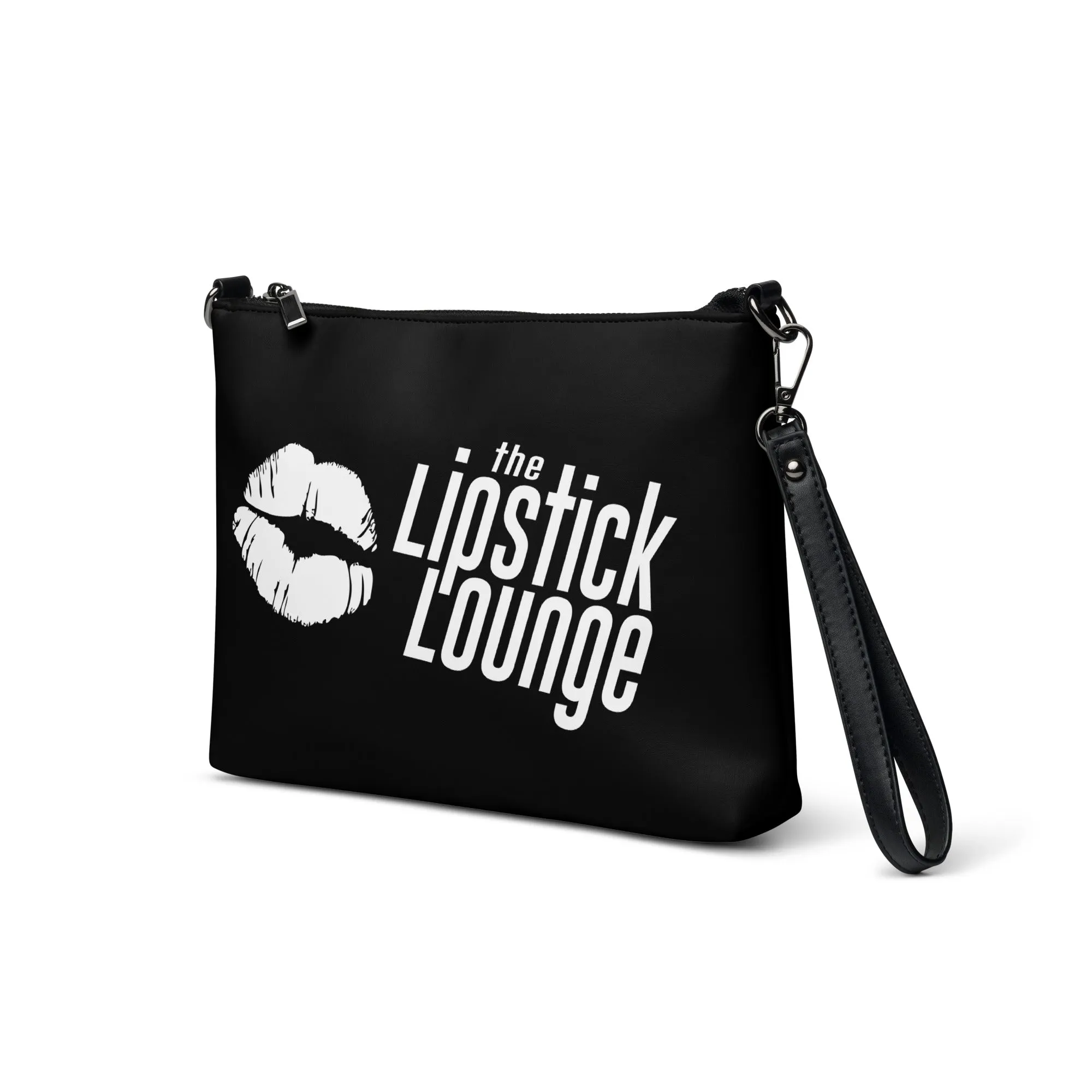 Lipstick Lounge White Logo Crossbody Bag