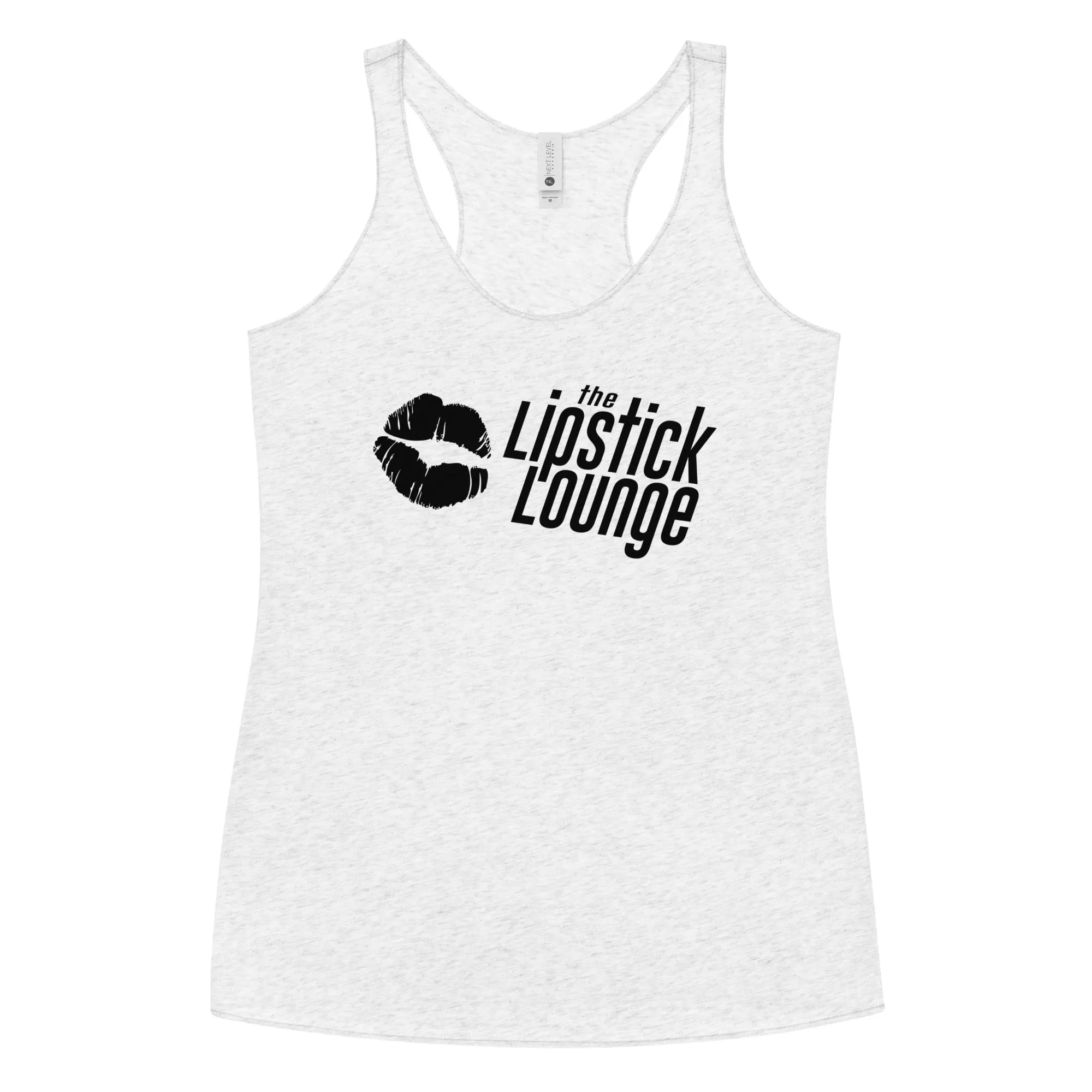 Lipstick Lounge White/Black Logo Racerback Tank