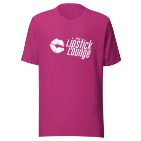 Lipstick Lounge White/Black Logo Unisex T-shirt