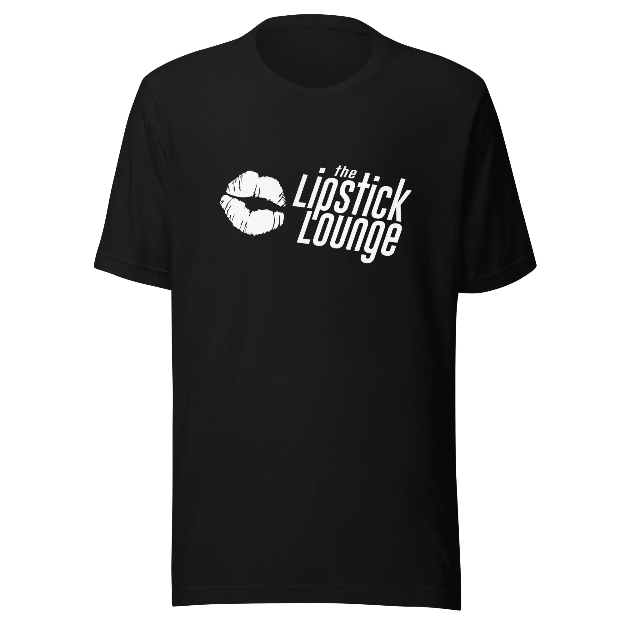 Lipstick Lounge White/Black Logo Unisex T-shirt