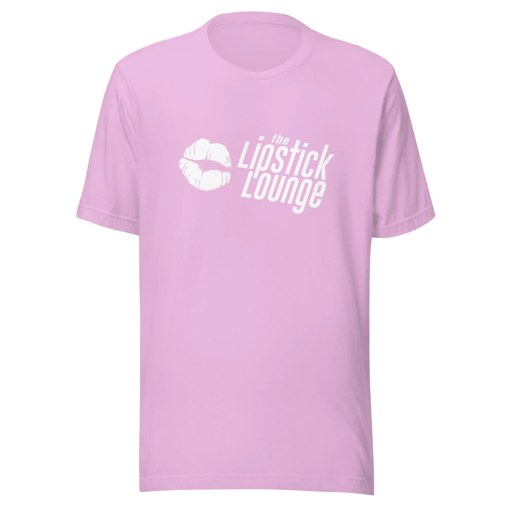 Lipstick Lounge White/Black Logo Unisex T-shirt