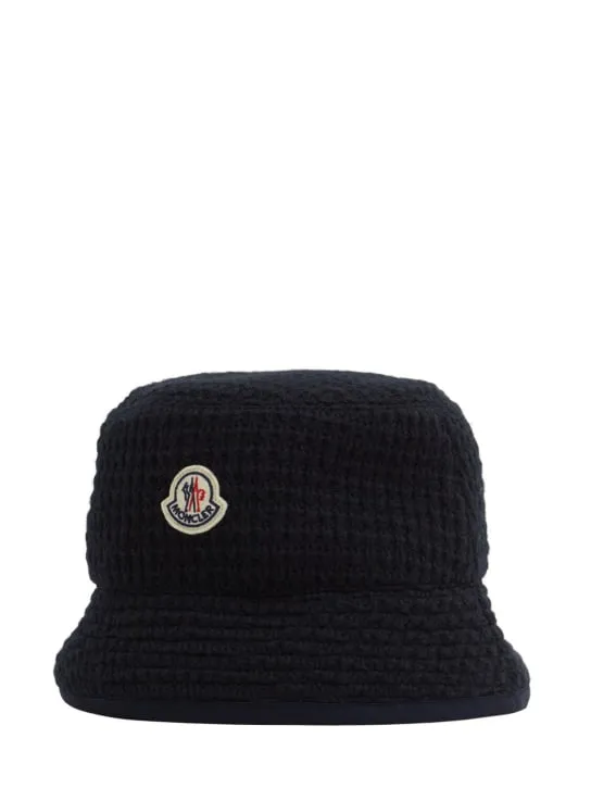 Moncler   Logo bonded virgin wool blend bucket hat 