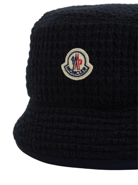 Moncler   Logo bonded virgin wool blend bucket hat 