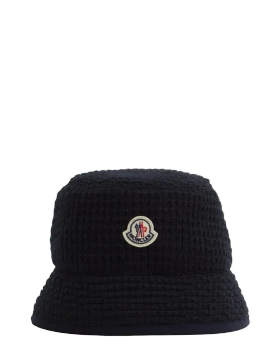 Moncler   Logo bonded virgin wool blend bucket hat 