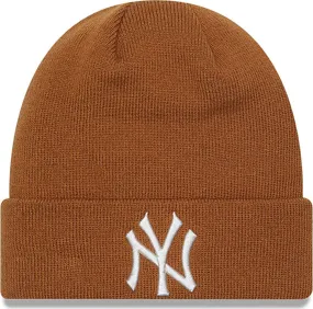 New Era New York Yankees League Essential Cuff Knit Beanie Hat Brown | Buy New Era New York Yankees League Essential Cuff Knit Beanie Hat Brown here | Outnorth