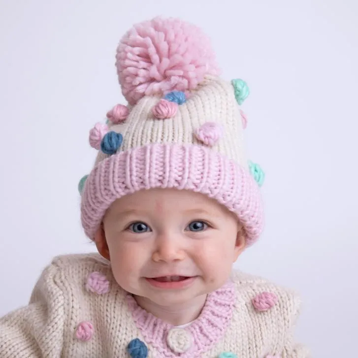 Pastel Popcorn Beanie Hat