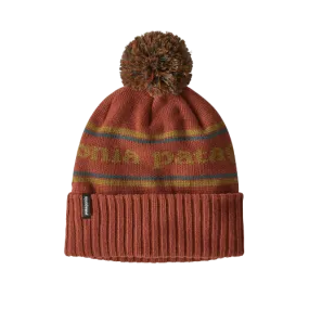 Patagonia Powder Town Beanie Park Stripe Knit: Spanish Red