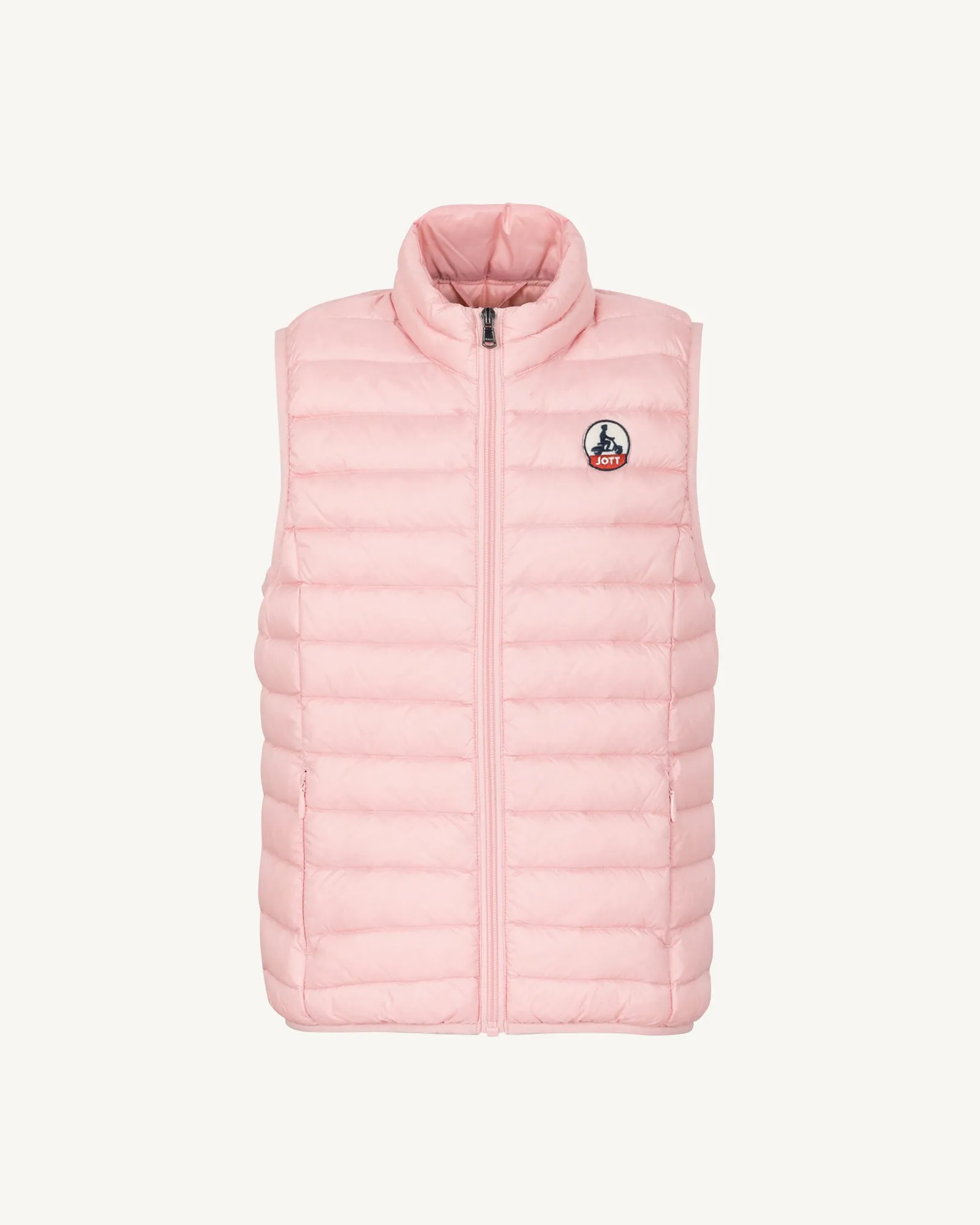 Peach pink Zoe kid's sleeveless puffer jacket