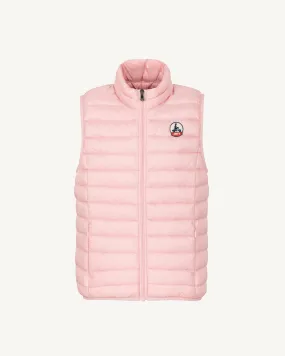 Peach pink Zoe kid's sleeveless puffer jacket