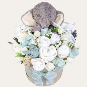 Personalised Enchanted Elephant Luxury Baby Gifts Box Flower Bouquet